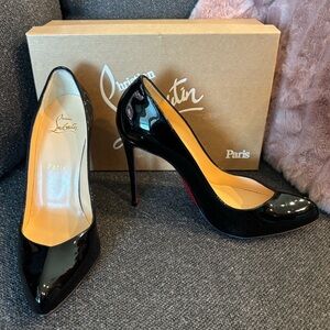 Christian Louboutin Patent New Simple 100 Pumps 39.5 Black